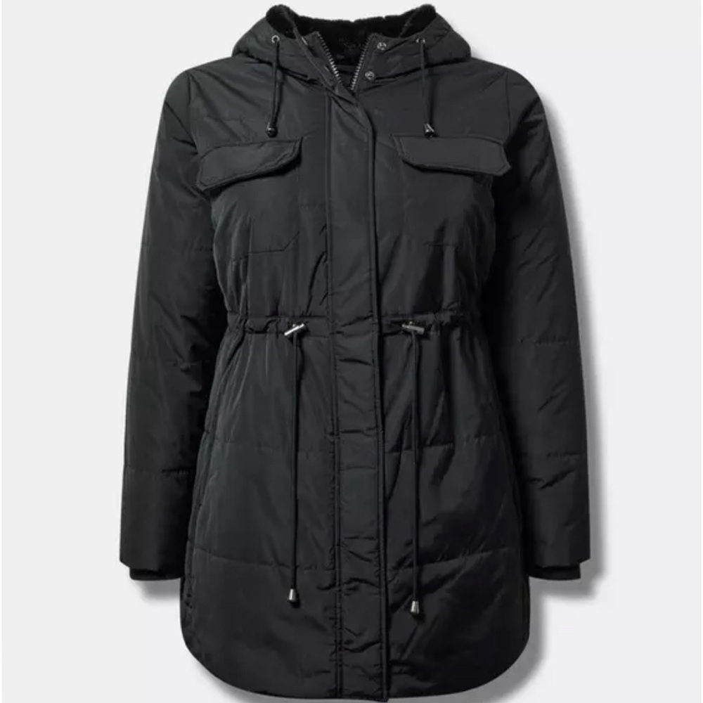 Torrid Black Fur Lined Parka NWT
